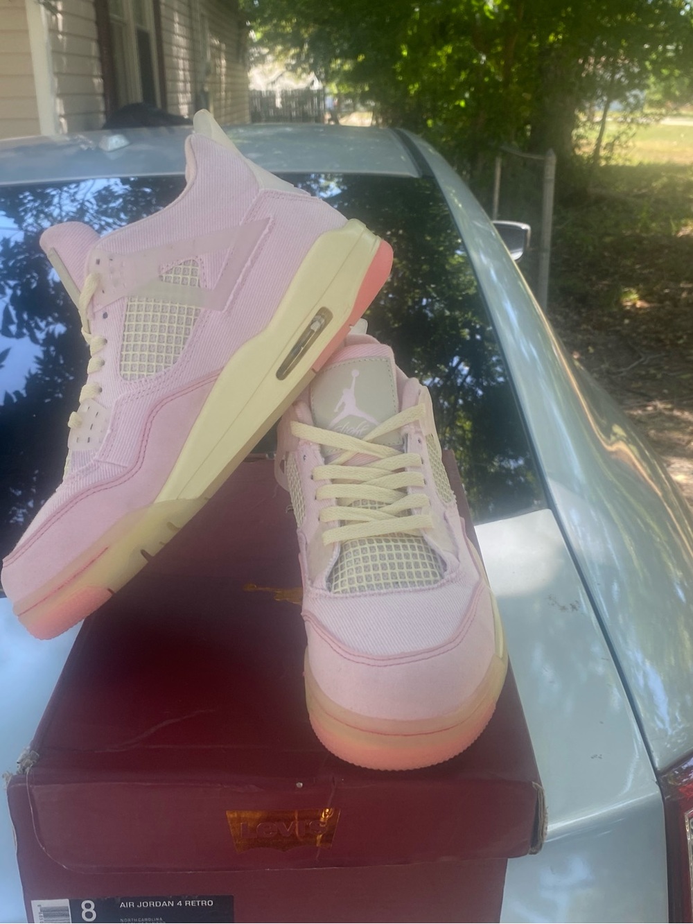 Jordan Women's Pink & Cream Air Jordan 4 Retro Sneakers